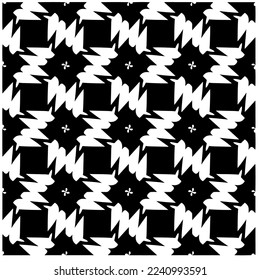 Vector pattern in geometric ornamental style. Black and white abstract background .Seamless repeat pattern.