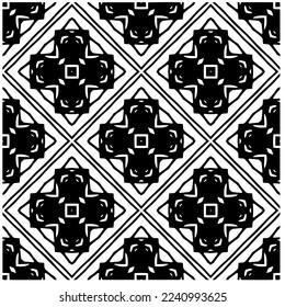 Vector pattern in geometric ornamental style. Black and white abstract background .Seamless repeat pattern.