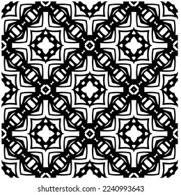 Vector pattern in geometric ornamental style. Black and white abstract background .Seamless repeat pattern.