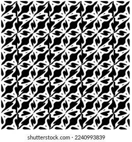 Vector pattern in geometric ornamental style. Black and white abstract background .Seamless repeat pattern.