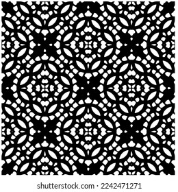Vector pattern in geometric ornamental style. Black and white abstract background .Seamless repeat pattern.