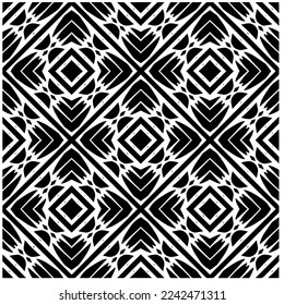 Vector pattern in geometric ornamental style. Black and white abstract background .Seamless repeat pattern.