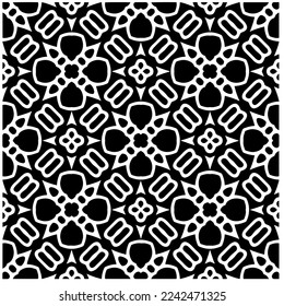 Vector pattern in geometric ornamental style. Black and white abstract background .Seamless repeat pattern.