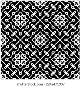 Vector pattern in geometric ornamental style. Black and white abstract background .Seamless repeat pattern.