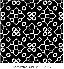 Vector pattern in geometric ornamental style. Black and white abstract background .Seamless repeat pattern.