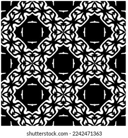 Vektormuster im geometrischen Zierstil. Abstrakter schwarz-weißer Hintergrund. Nahtlose Wiederholung.