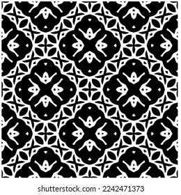 Vector pattern in geometric ornamental style. Black and white abstract background .Seamless repeat pattern.