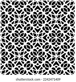 Vector pattern in geometric ornamental style. Black and white abstract background .Seamless repeat pattern.
