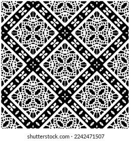 Vector pattern in geometric ornamental style. Black and white abstract background .Seamless repeat pattern.