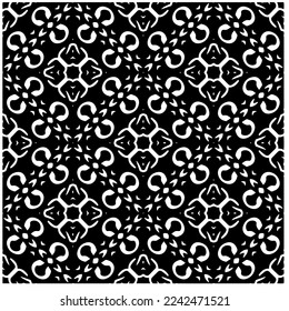 Vector pattern in geometric ornamental style. Black and white abstract background .Seamless repeat pattern.