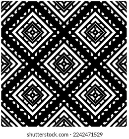 Vector pattern in geometric ornamental style. Black and white abstract background .Seamless repeat pattern.