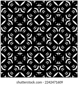 Vector pattern in geometric ornamental style. Black and white abstract background .Seamless repeat pattern.