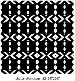 Vector pattern in geometric ornamental style. Black and white abstract background .Seamless repeat pattern.