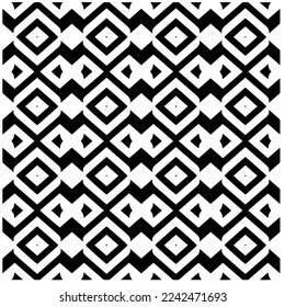 Vector pattern in geometric ornamental style. Black and white abstract background .Seamless repeat pattern.