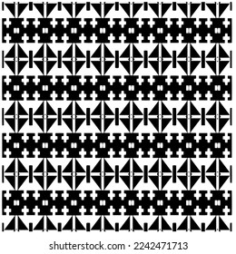 Vector pattern in geometric ornamental style. Black and white abstract background .Seamless repeat pattern.