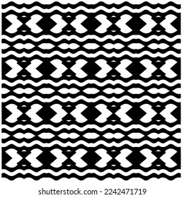 Vector pattern in geometric ornamental style. Black and white abstract background .Seamless repeat pattern.