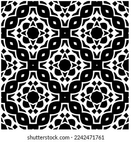 Vector pattern in geometric ornamental style. Black and white abstract background .Seamless repeat pattern.