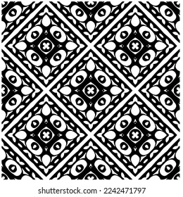Vector pattern in geometric ornamental style. Black and white abstract background .Seamless repeat pattern.