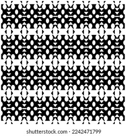Vector pattern in geometric ornamental style. Black and white abstract background .Seamless repeat pattern.