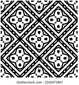 Vector pattern in geometric ornamental style. Black and white abstract background .Seamless repeat pattern.