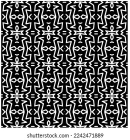 Vector pattern in geometric ornamental style. Black and white abstract background .Seamless repeat pattern.
