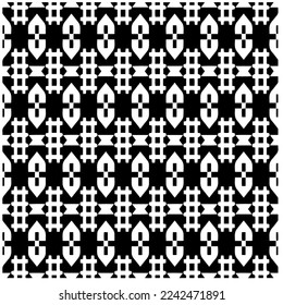 Vector pattern in geometric ornamental style. Black and white abstract background .Seamless repeat pattern.