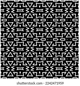 Vector pattern in geometric ornamental style. Black and white abstract background .Seamless repeat pattern.