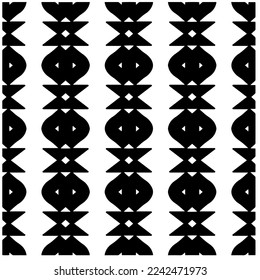 Vector pattern in geometric ornamental style. Black and white abstract background .Seamless repeat pattern.