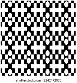 Vector pattern in geometric ornamental style. Black and white abstract background .Seamless repeat pattern.