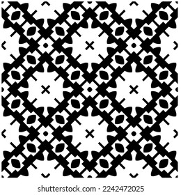 Vector pattern in geometric ornamental style. Black and white abstract background .Seamless repeat pattern.