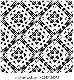 Vector pattern in geometric ornamental style. Black and white pattern.