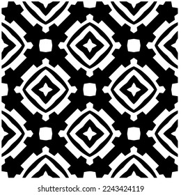 Vector pattern in geometric ornamental style. Black and white pattern.