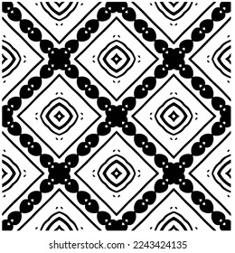 Vector pattern in geometric ornamental style. Black and white pattern.