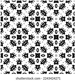Vector pattern in geometric ornamental style. Black and white pattern.