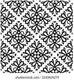 Vector pattern in geometric ornamental style. Black and white pattern.