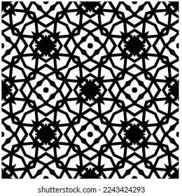 Vector pattern in geometric ornamental style. Black and white pattern.
