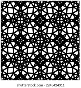 Vector pattern in geometric ornamental style. Black and white pattern.