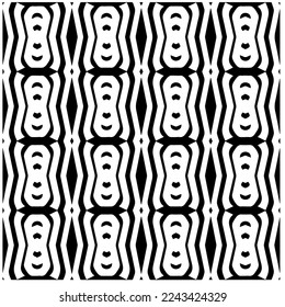 Vector pattern in geometric ornamental style. Black and white pattern.