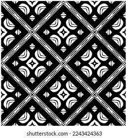 Vector pattern in geometric ornamental style. Black and white pattern.