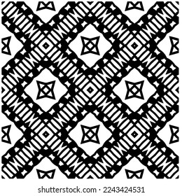 Vector pattern in geometric ornamental style. Black and white pattern.