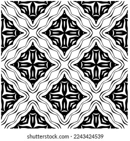 Patrón vectorial en estilo ornamental geométrico. Patrón blanco y negro.