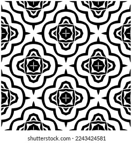 Vector pattern in geometric ornamental style. Black and white pattern.
