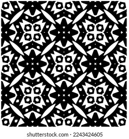 Patrón vectorial en estilo ornamental geométrico. Patrón blanco y negro.