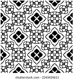 Vector pattern in geometric ornamental style. Black and white pattern.