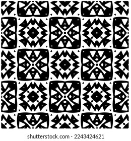 Vector pattern in geometric ornamental style. Black and white pattern.
