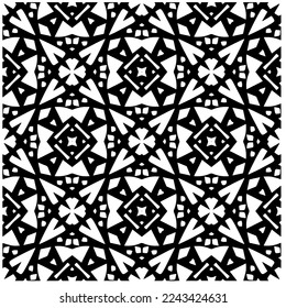 Vector pattern in geometric ornamental style. Black and white pattern.