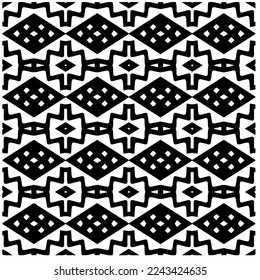 Vector pattern in geometric ornamental style. Black and white pattern.
