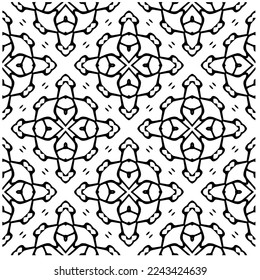 Patrón vectorial en estilo ornamental geométrico. Patrón blanco y negro.