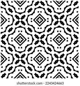 Vector pattern in geometric ornamental style. Black and white pattern.
