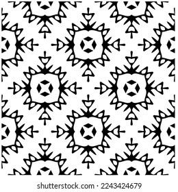 Vector pattern in geometric ornamental style. Black and white pattern.